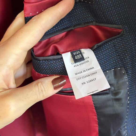 Daniel Hechter Paris Men's 100% Wool Sport Coat Size 48R Nordstrom - Picture 6 of 8